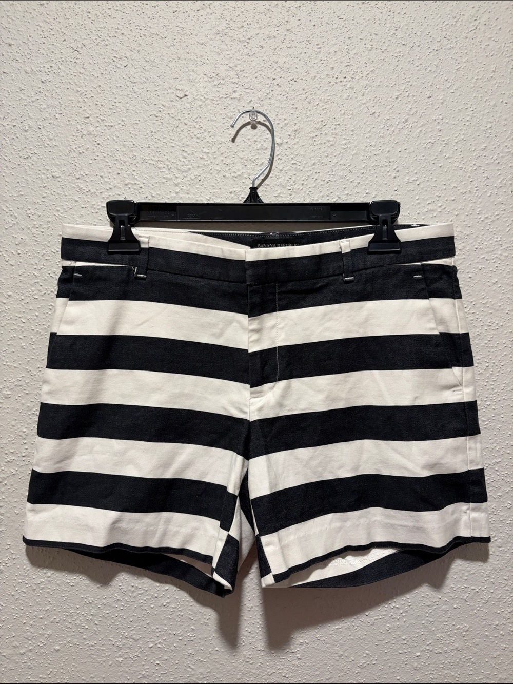 Banana Republic Black and White Striped Shorts